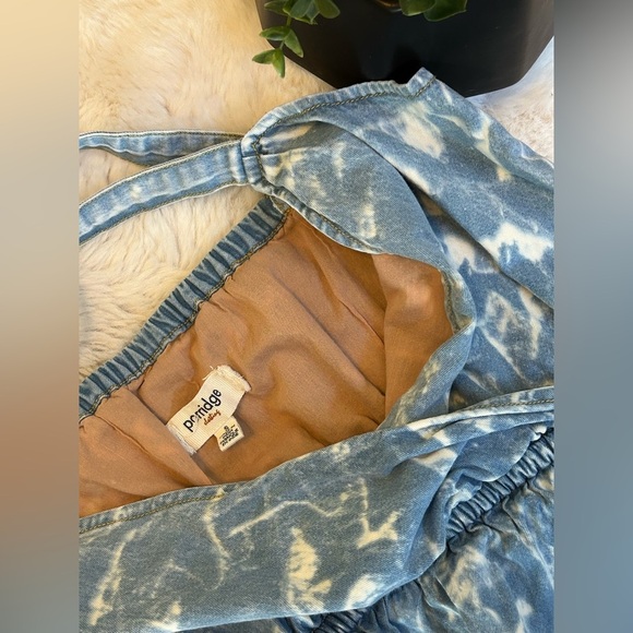 Anthropologie Porridge Chambray V Neck Faux Wrap Cotton Tank Small - Picture 3 of 6